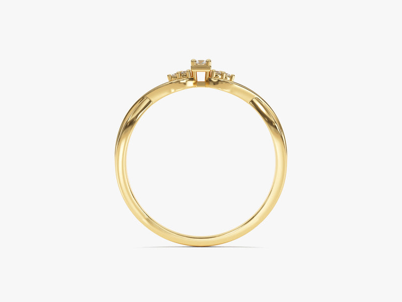 Twisted Band Moissanite Cluster Promise Ring