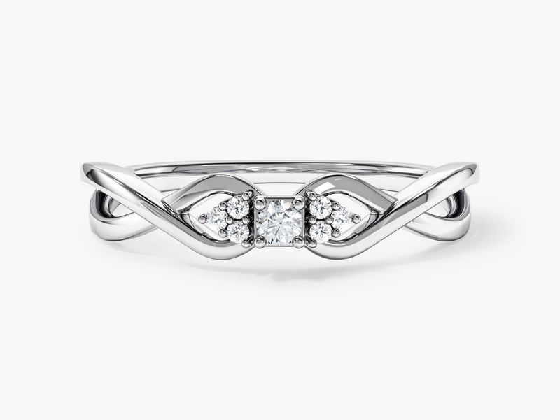Twisted Band Cluster Promise Ring
