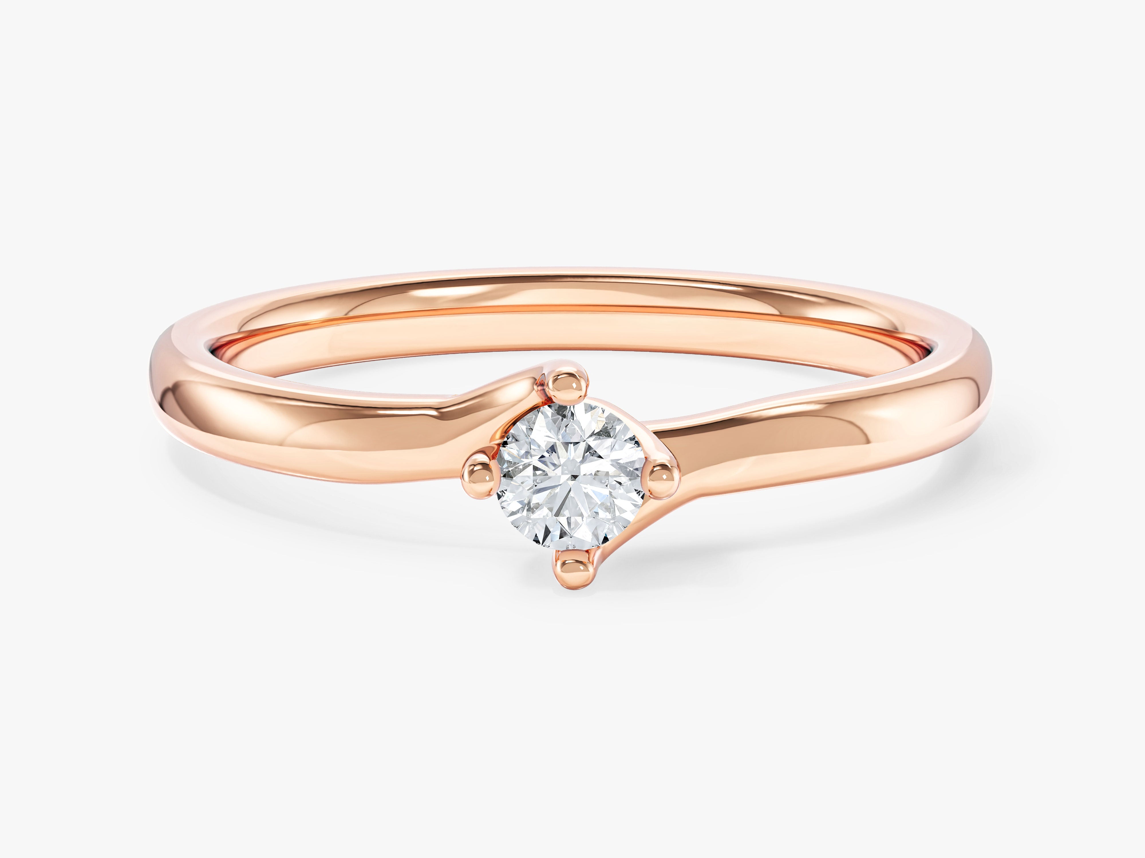Solitaire Round Cut Gemtone Promise Ring
