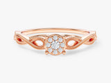 Infinity Moissanite Promise Ring with Milgrain Accents