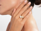 Pear Cut Natural Diamond Toi et Moi Engagement Ring