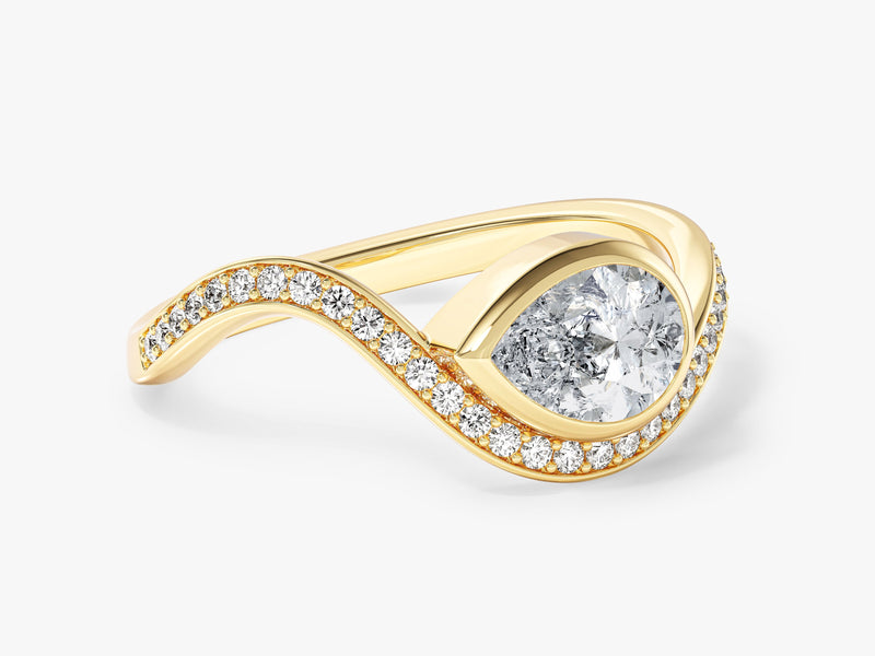 Curved Band Lab Grown Diamond Engagement Ring
