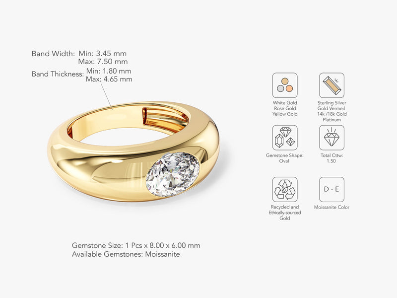 Bold Dome Lab Grown Diamond Engagement Ring