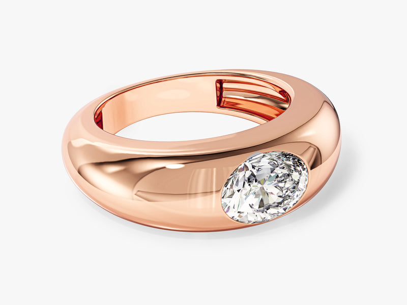 Bold Dome Moissanite Engagement Ring