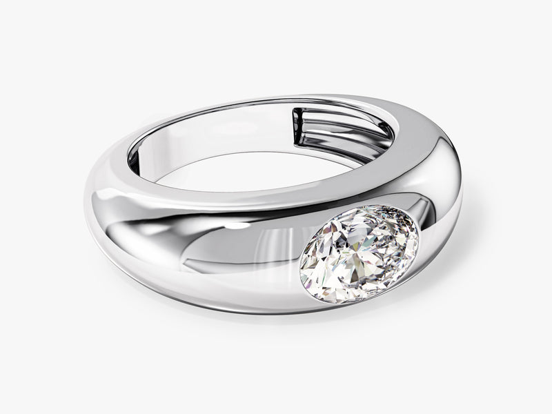 Bold Dome Oval Cut Promise Ring