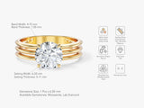 Triple Band Lab Grown Diamond Engagement Ring