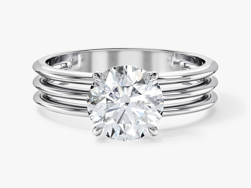 Triple Band Lab Grown Diamond Engagement Ring