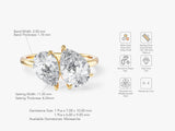 Pear Cut Moissanite Toi et Moi Engagement Ring