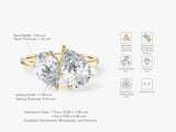 Pear Cut Moissanite Toi et Moi Engagement Ring