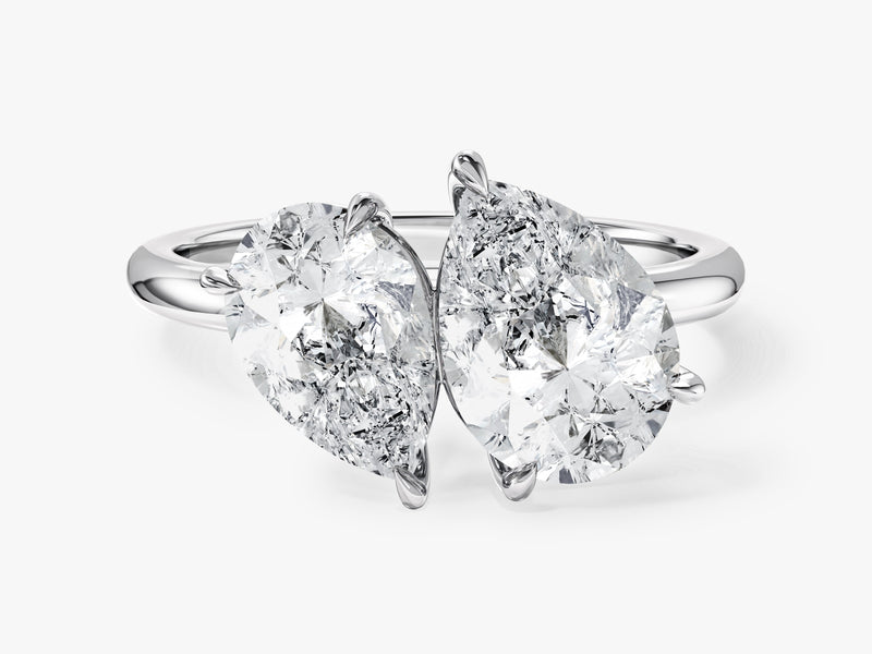 Pear Cut Lab Grown Diamond Toi et Moi Engagement Ring