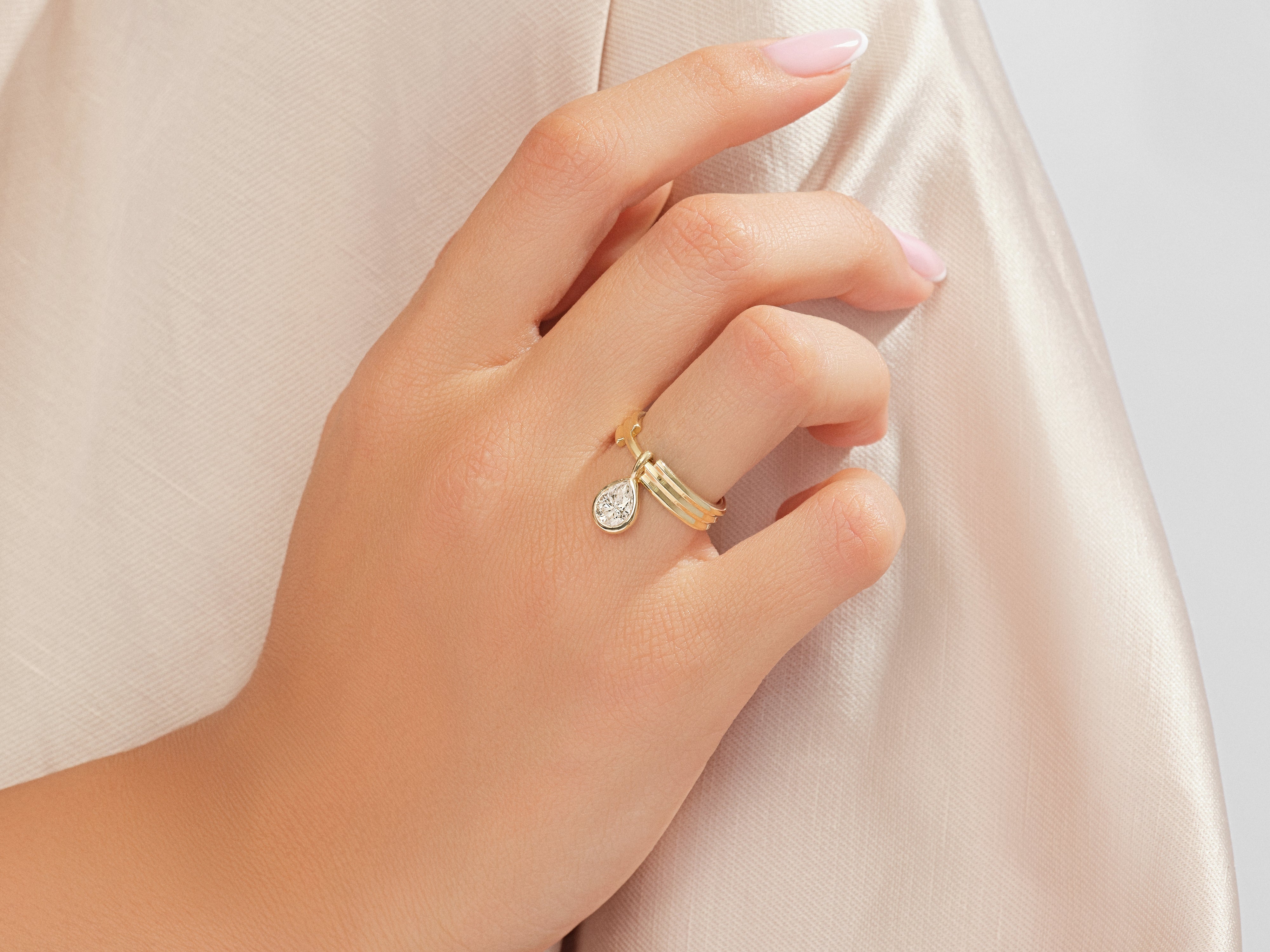 Pear Cut Charm Promise Ring