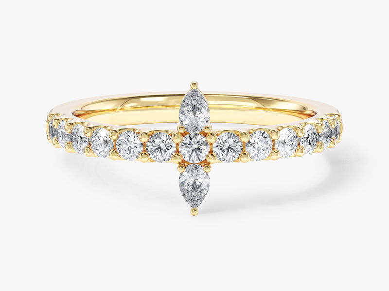 Cross Half-Eternity Promise Ring