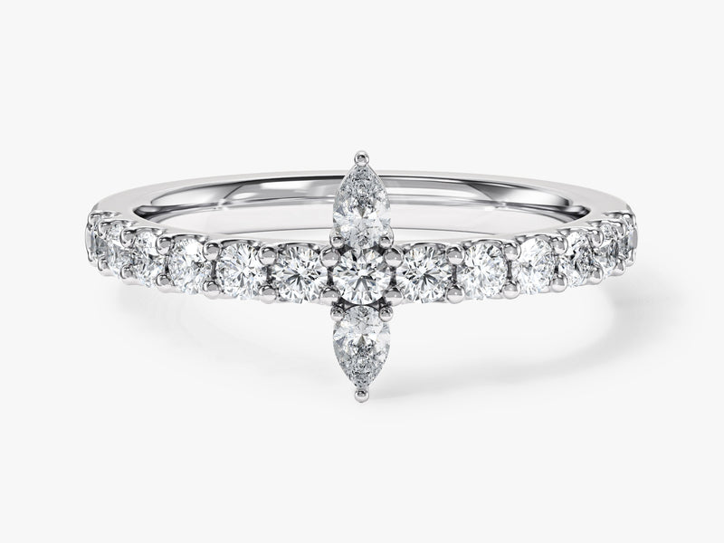 Cross Half-Eternity Promise Ring
