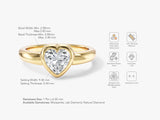 Dome Bezel Heart Moissanite Engagement Ring