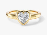 Dome Bezel Heart Lab Grown Diamond Engagement Ring