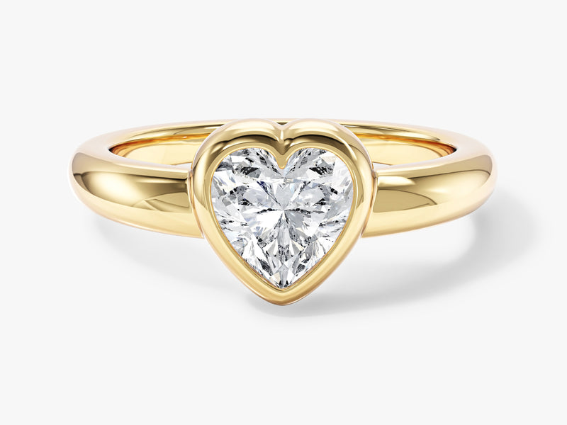 Bezel Set Heart Cut Promise Ring