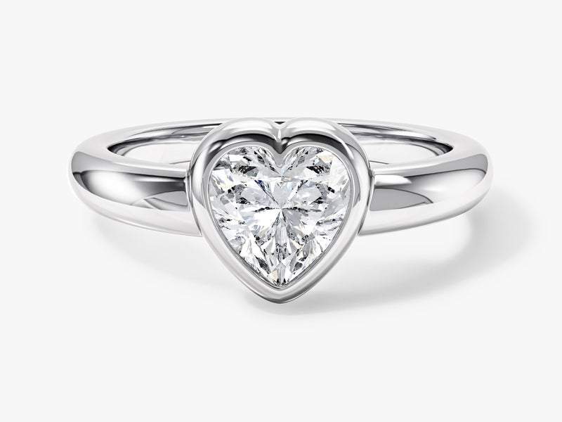 Bezel Set Heart Cut Promise Ring