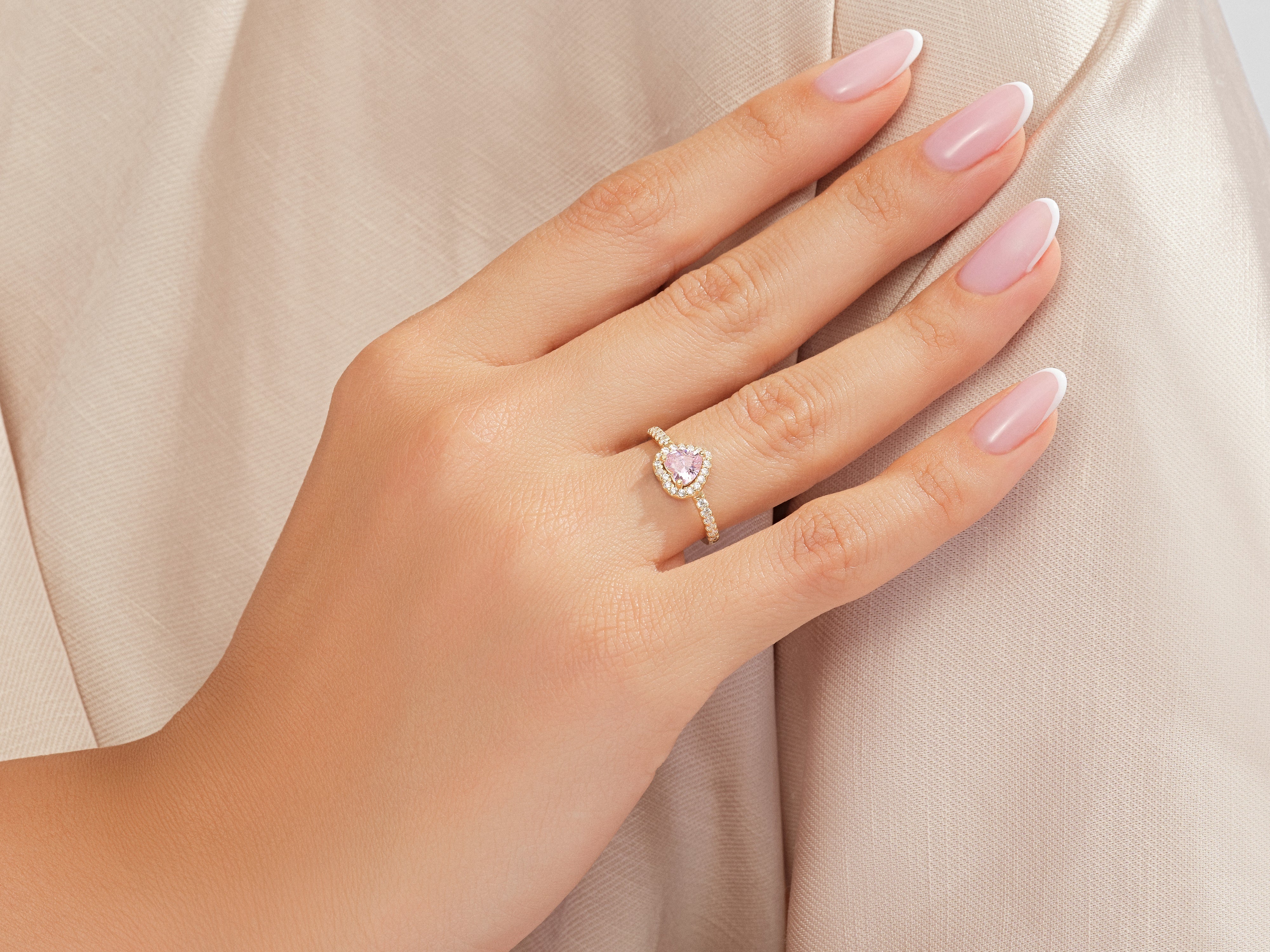 Pink Heart Cut Promise Ring