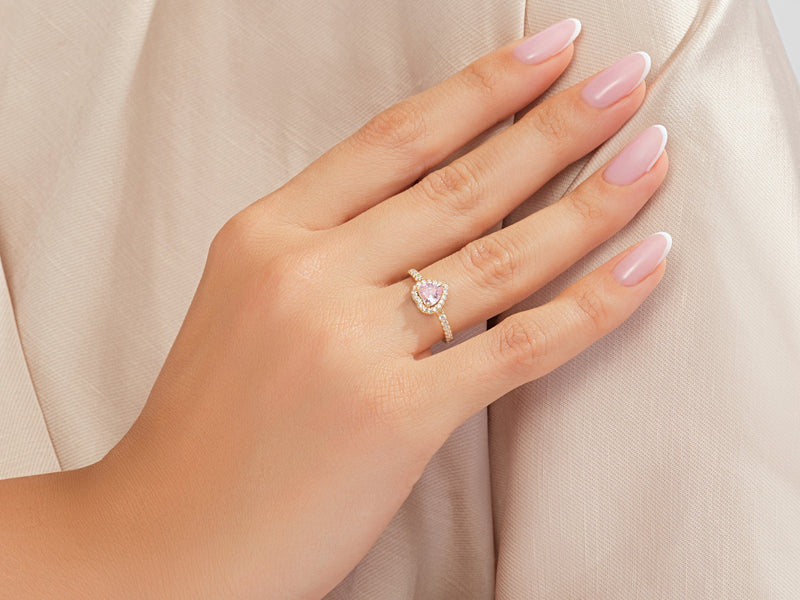 Pink Heart Cut Promise Ring