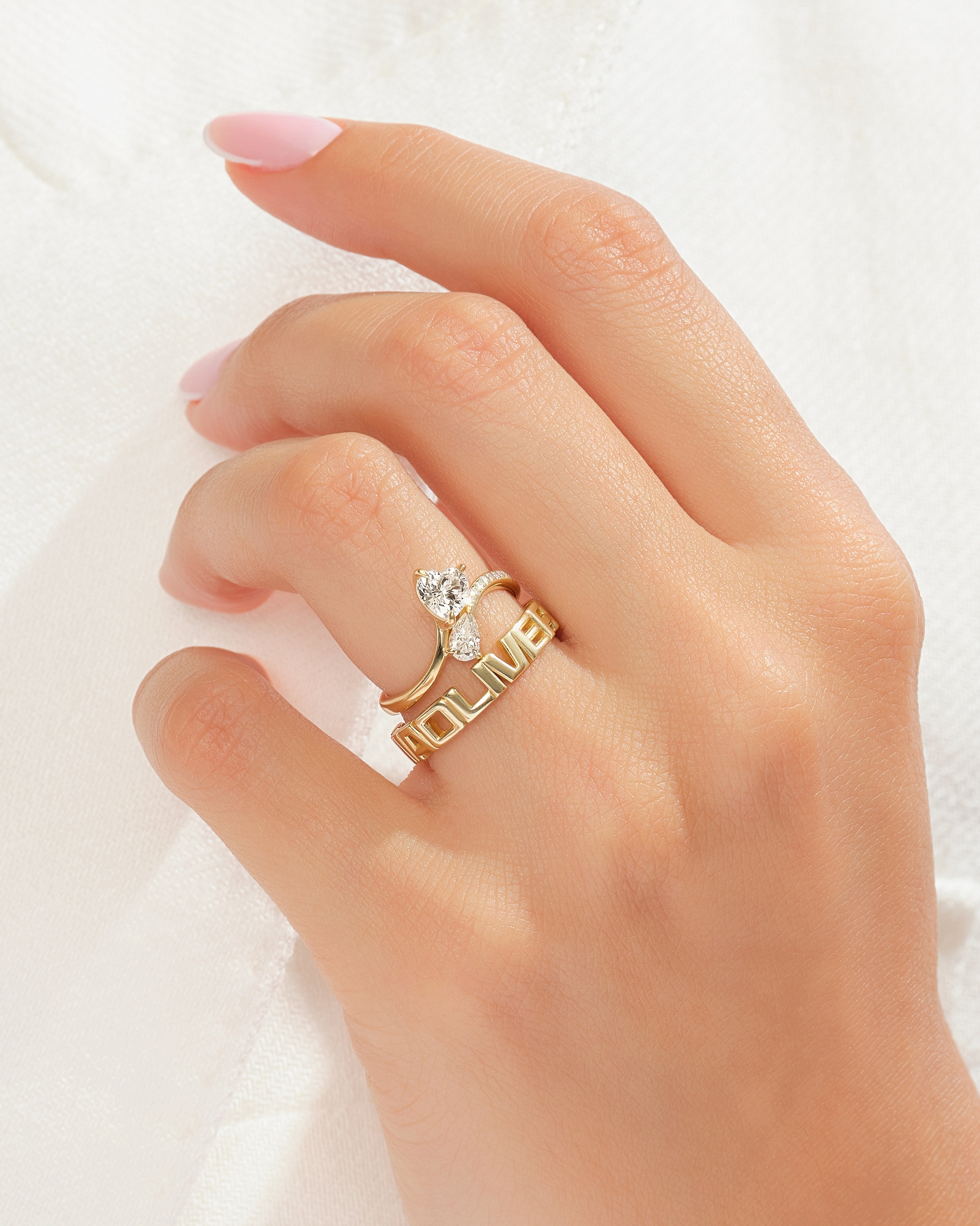 Two Stone Bypass Promise Ring