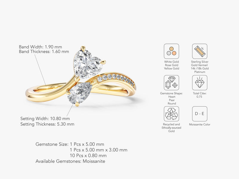 Two Stone Bypass Promise Ring