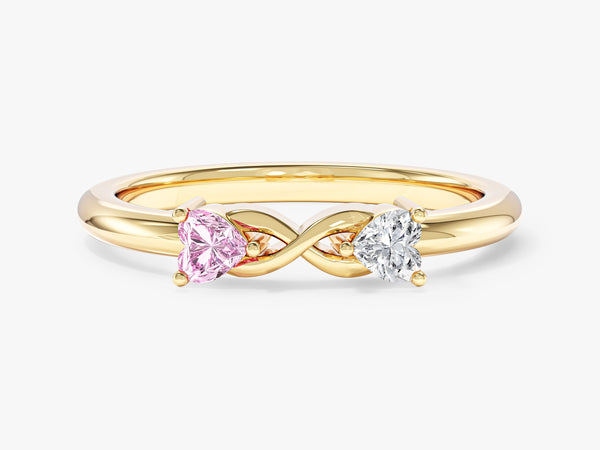 Dainty Split Shank Heart Cut Promise Ring