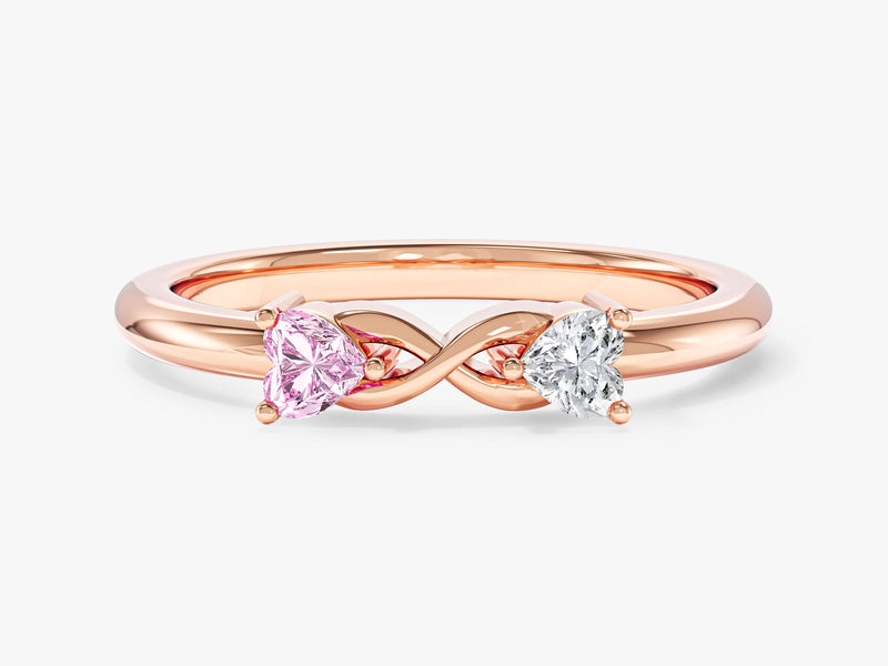 Dainty Split Shank Heart Cut Promise Ring