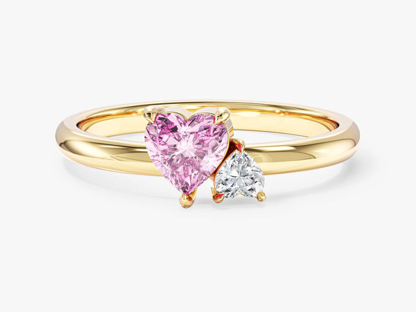 Pink Double Heart Promise Ring