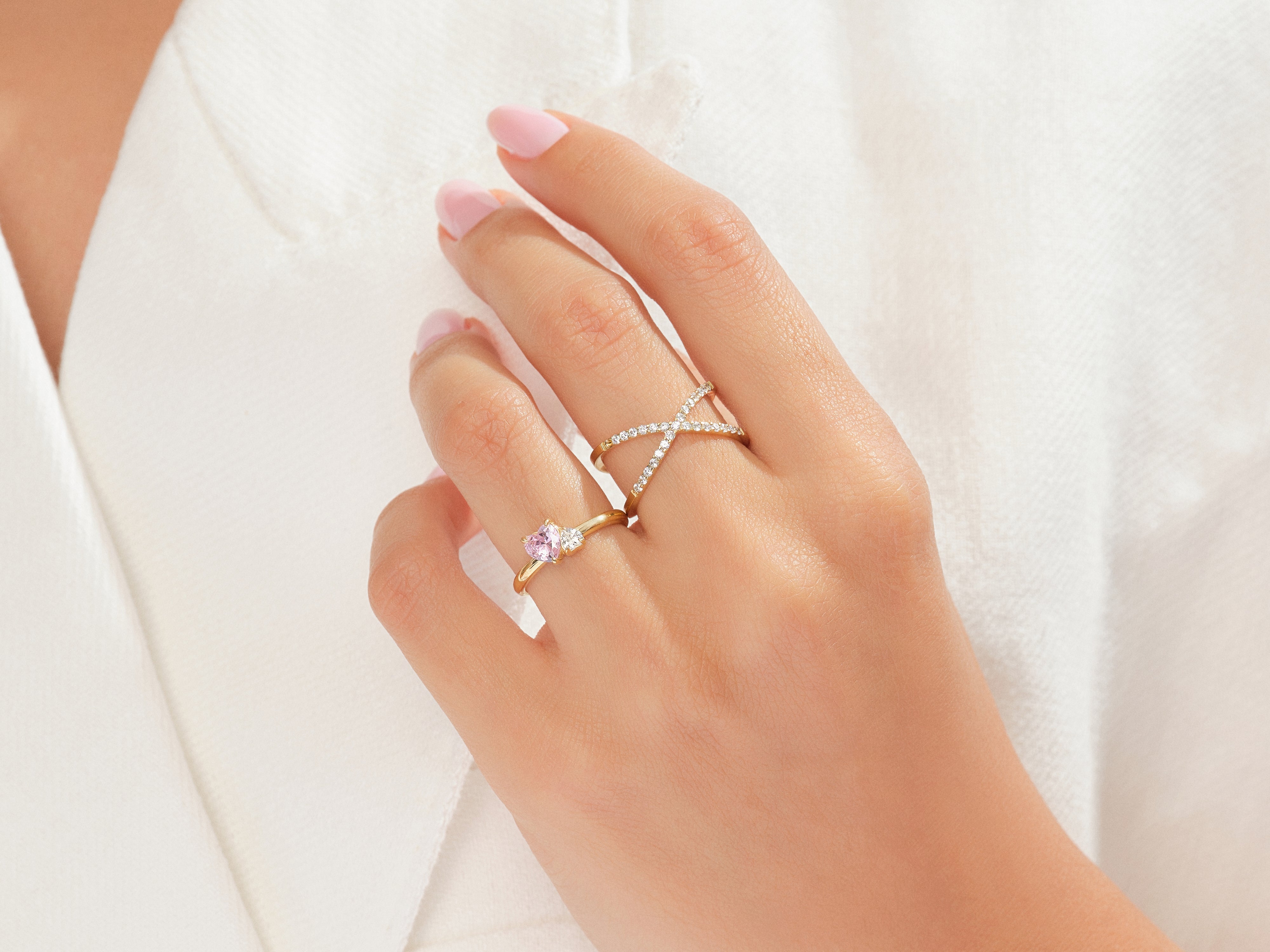 Pink Double Heart Promise Ring