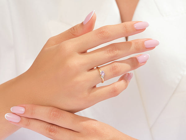Pink Double Heart Promise Ring