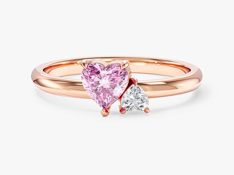 Pink Double Heart Promise Ring