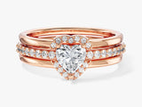 Trio Heart Lab Grown Diamond Engagement Ring