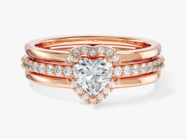 Trio Heart Moissanite Engagement Ring