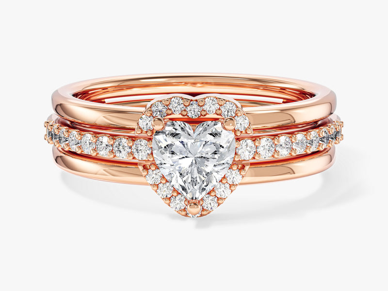 Triple Shank Heart Cut Promise Ring