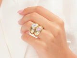 Bold Croissant Pink Heart Promise Ring