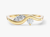 Pear and Round Wave Promise Ring