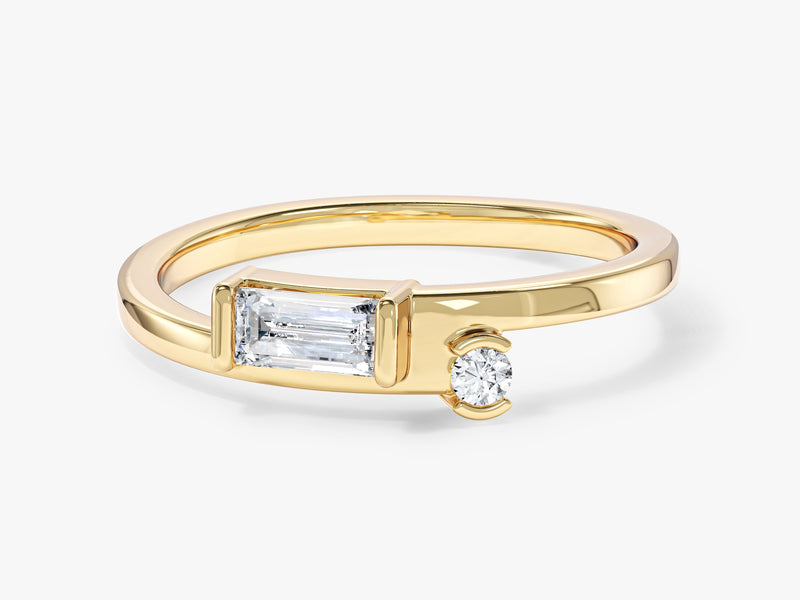 Baguette and Round Promise Ring