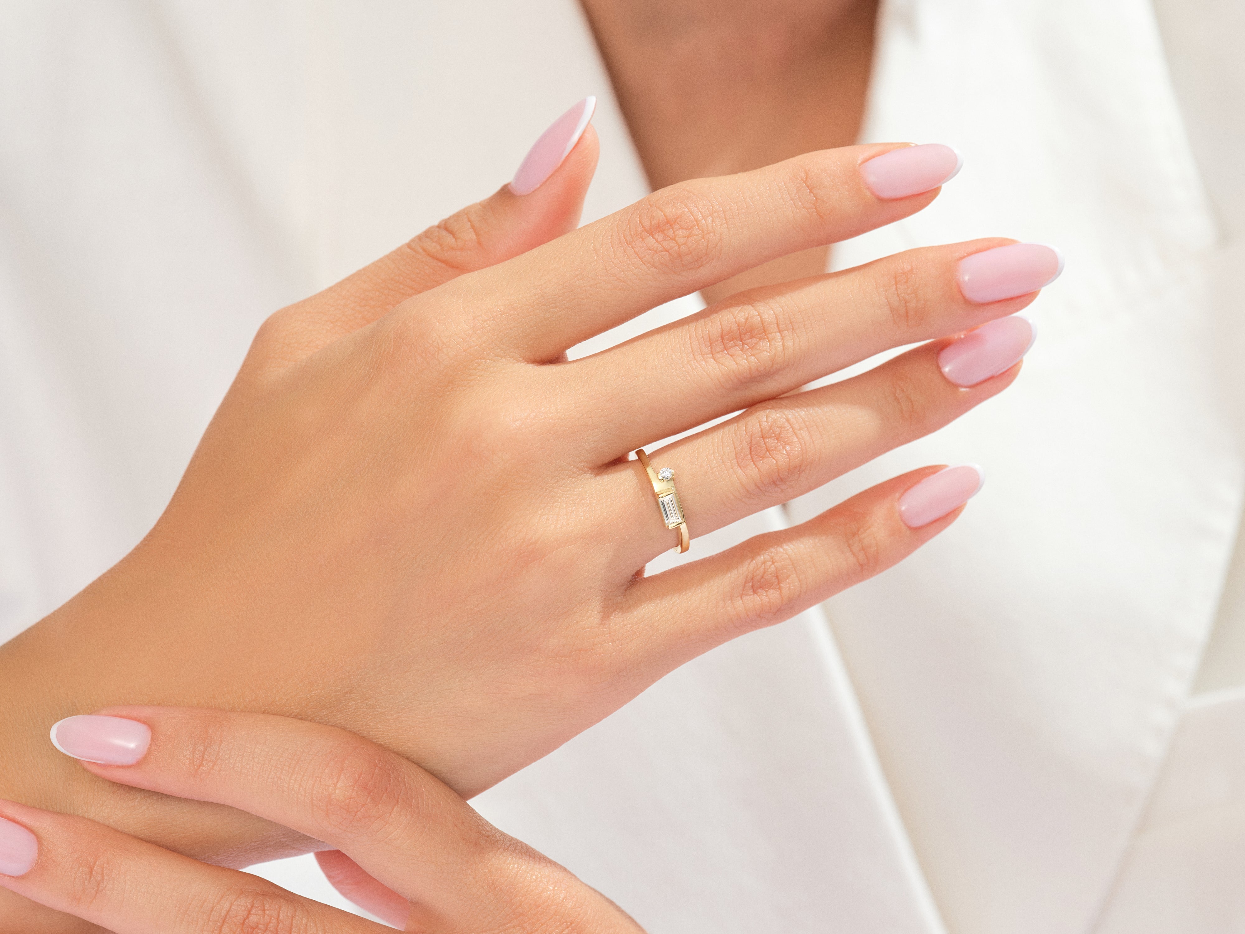 Baguette and Round Promise Ring
