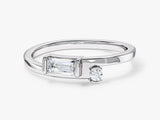 Baguette and Round Promise Ring