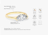 East-West Marquise Moissanite Engagement Ring
