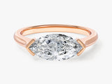 East-West Marquise Lab Grown Diamond Engagement Ring