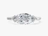 East-West Marquise Moissanite Engagement Ring