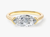 East-West Marquise Moissanite Engagement Ring