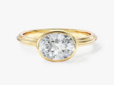 East-West Oval Natural Diamond Engagement Ring