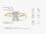 Solo Emerald Cut Moissanite Engagement Ring
