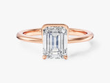 Solo Emerald Cut Natural Diamond Engagement Ring
