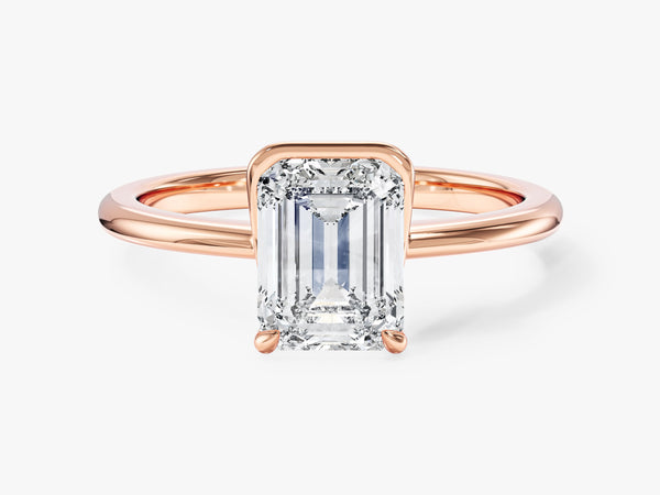 Solo Emerald Cut Moissanite Engagement Ring