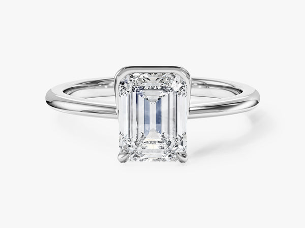 Solo Emerald Cut Moissanite Engagement Ring