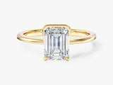 Solo Emerald Cut Natural Diamond Engagement Ring