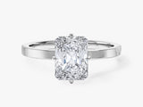 Flat Band Radiant Cut Lab Grown Diamond Engagement Ring